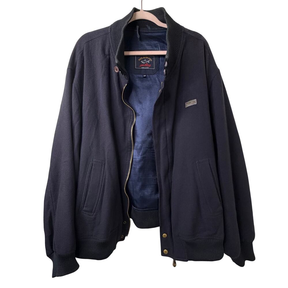 XXL Vtg Paul & Shark Yachting Navy Bomber Jacket Italian Flawed Nautical Luxury